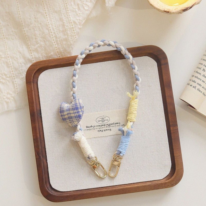 Телефонен ланярд в корейски стил, ръчно плетено памучно въже, метално катарамче, марка BREEZYLIFE, регулирем