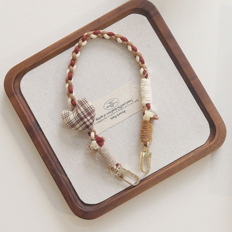 Телефонен ланярд в корейски стил, ръчно плетено памучно въже, метално катарамче, марка BREEZYLIFE, регулирем