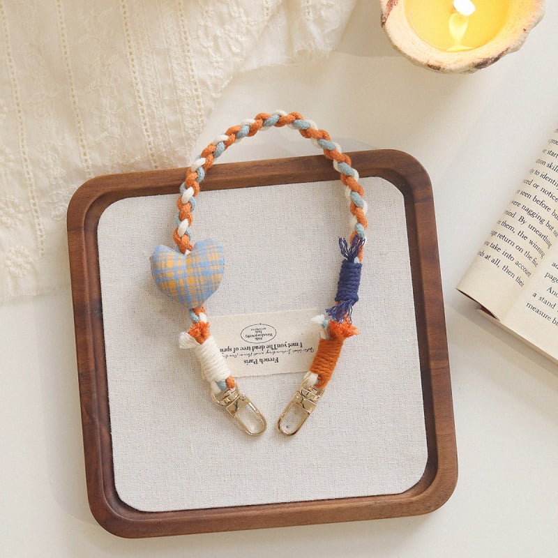 Телефонен ланярд в корейски стил, ръчно плетено памучно въже, метално катарамче, марка BREEZYLIFE, регулирем