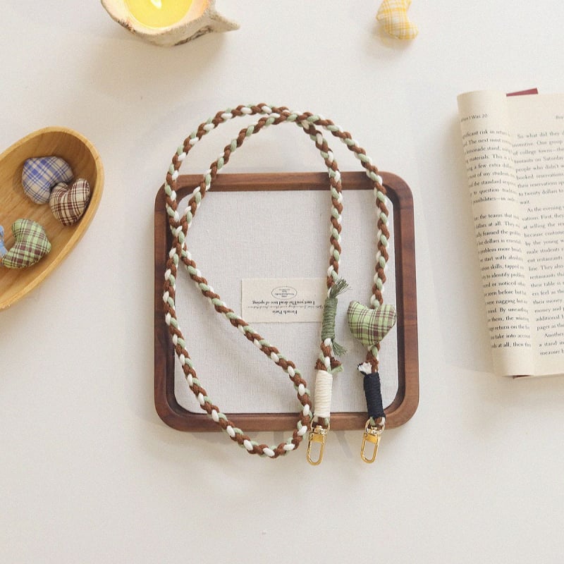 Телефонен ланярд в корейски стил, ръчно плетено памучно въже, метално катарамче, марка BREEZYLIFE, регулирем