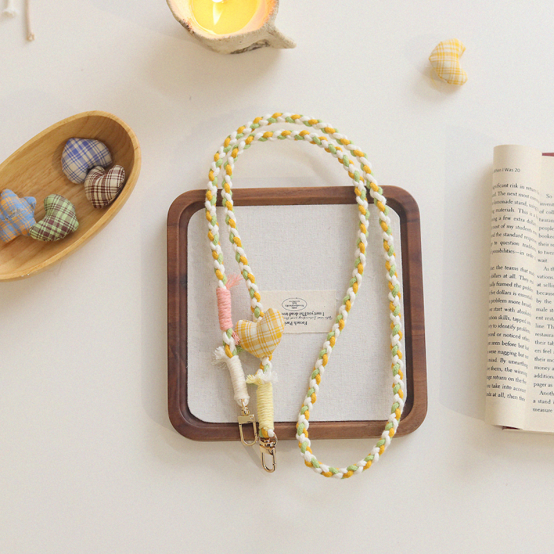 Телефонен ланярд в корейски стил, ръчно плетено памучно въже, метално катарамче, марка BREEZYLIFE, регулирем