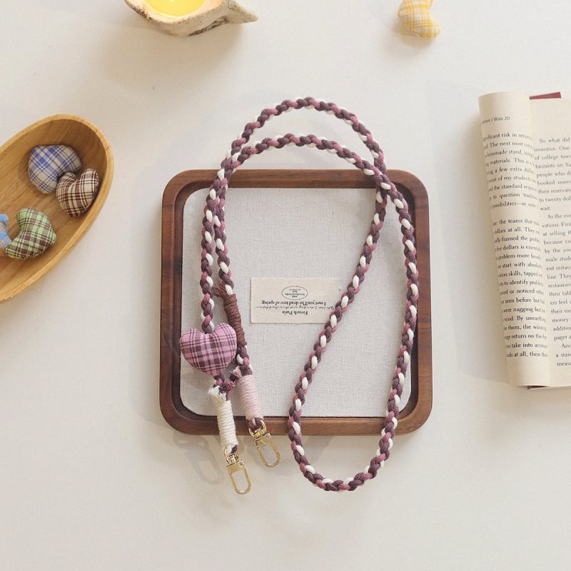 Телефонен ланярд в корейски стил, ръчно плетено памучно въже, метално катарамче, марка BREEZYLIFE, регулирем