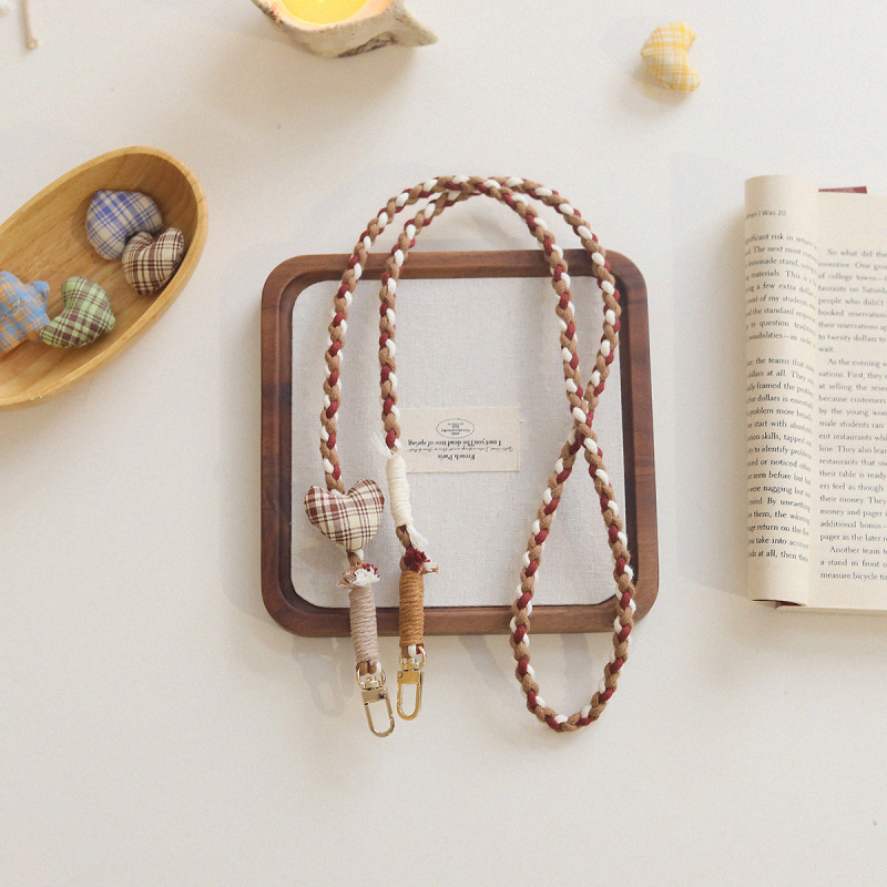 Телефонен ланярд в корейски стил, ръчно плетено памучно въже, метално катарамче, марка BREEZYLIFE, регулирем