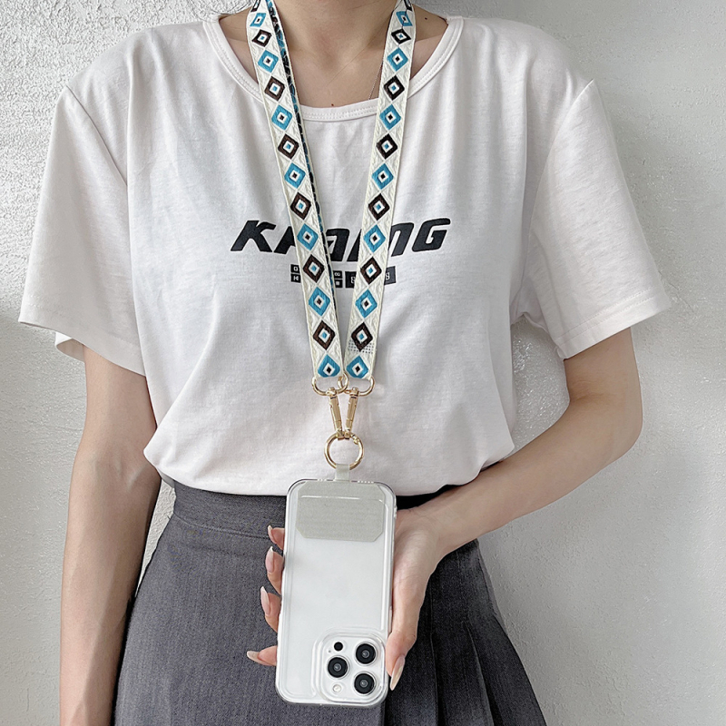 Регулируема каишка за телефон с дълга презрамка, унисекс, полиестер, ръчна изработка, метална катарама