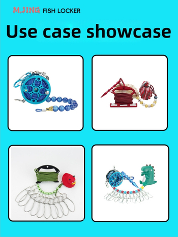 Риболовно въже с ключалка за риба – плетено въже, подсилено със стоманено телено, DIY аксесоар