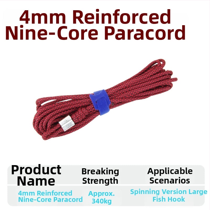 Риболовно въже с ключалка за риба – плетено въже, подсилено със стоманено телено, DIY аксесоар