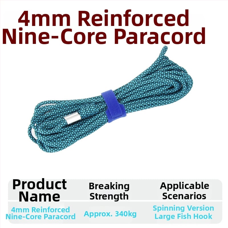 Риболовно въже с ключалка за риба – плетено въже, подсилено със стоманено телено, DIY аксесоар