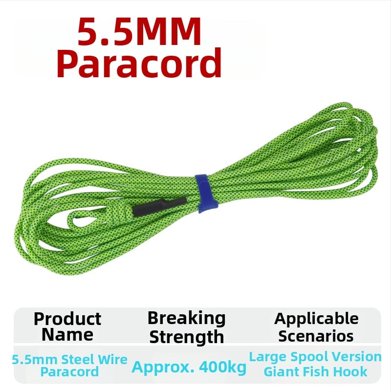 Риболовно въже с ключалка за риба – плетено въже, подсилено със стоманено телено, DIY аксесоар