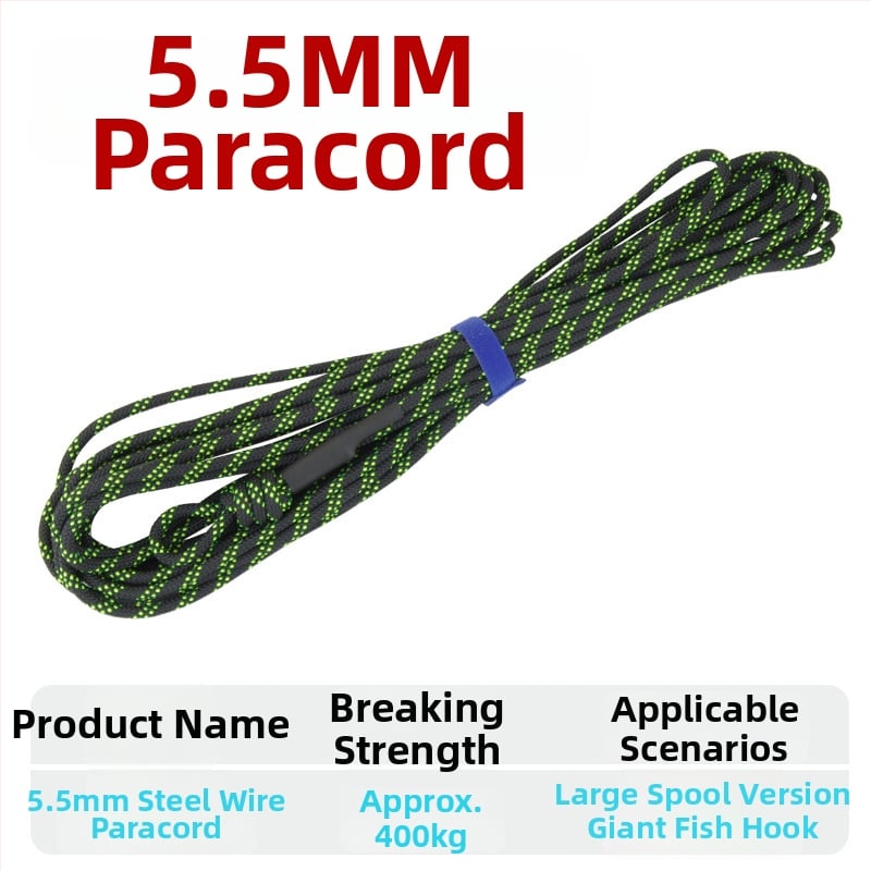 Риболовно въже с ключалка за риба – плетено въже, подсилено със стоманено телено, DIY аксесоар