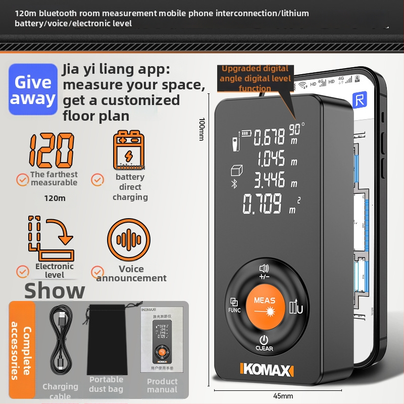 Comax lāzera distancētājs — portatīvs, nav importēts, autorizēts privātais zīmols