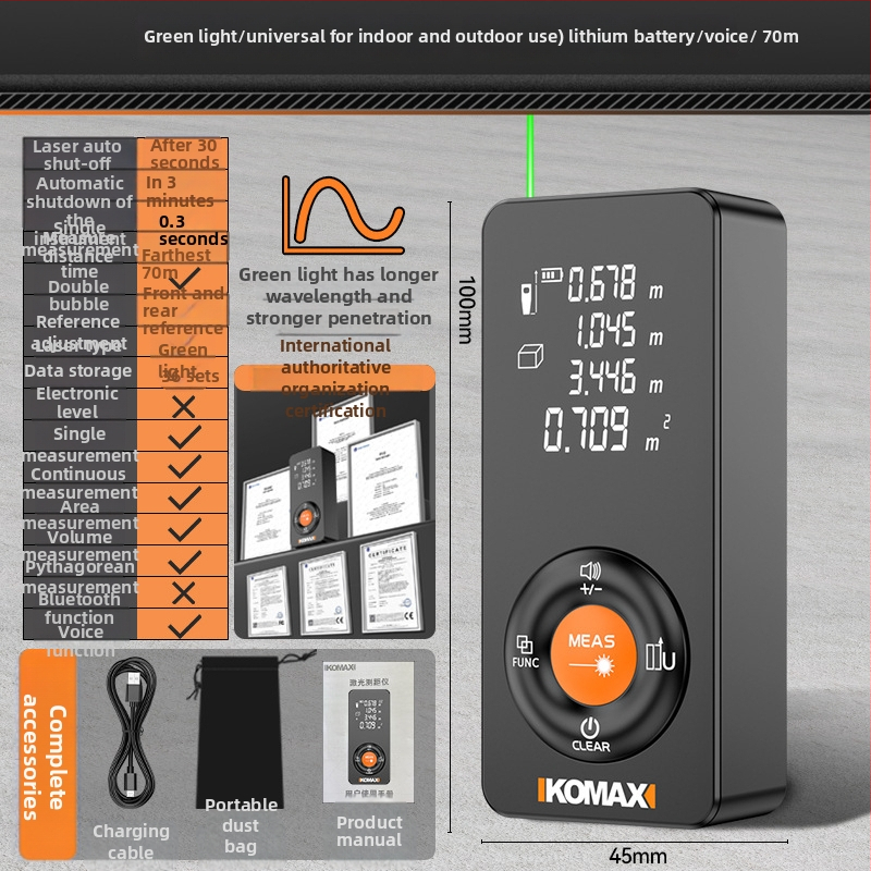 Comax lāzera distancētājs — portatīvs, nav importēts, autorizēts privātais zīmols