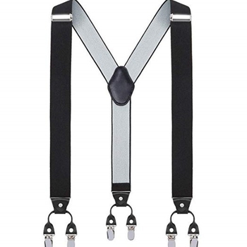 Bretele pentru pantaloni bărbați, în formă de Y, 6 clipsuri, reglabile, bandă elastică de poliester, întindere puternică, 3.5x120