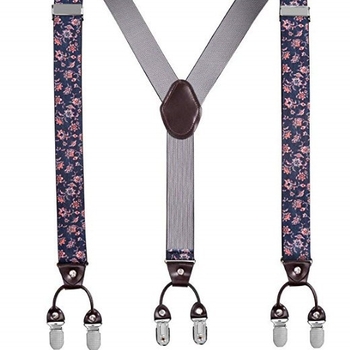 Bretele pentru pantaloni bărbați, în formă de Y, 6 clipsuri, reglabile, bandă elastică de poliester, întindere puternică, 3.5x120