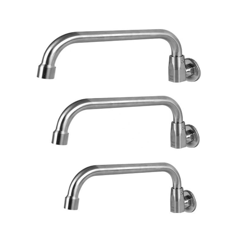 Nehrđajući čelični kuhinjski faucet, ugradnja u zid, okretni, brušeni završetak, bakreno jezgro ventila