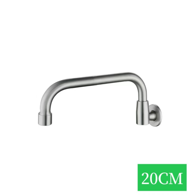 Nehrđajući čelični kuhinjski faucet, ugradnja u zid, okretni, brušeni završetak, bakreno jezgro ventila