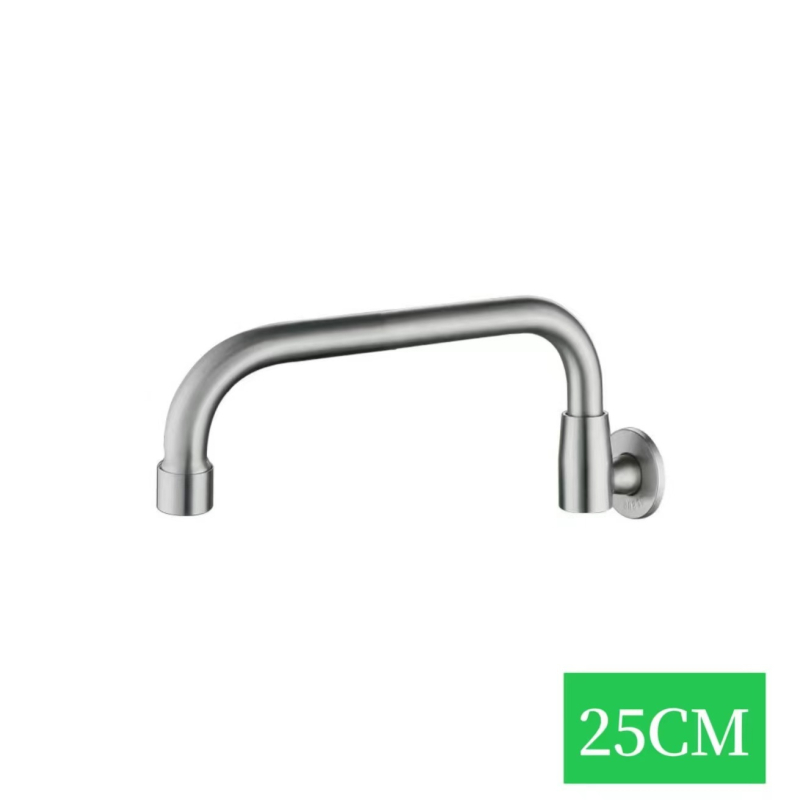 Nehrđajući čelični kuhinjski faucet, ugradnja u zid, okretni, brušeni završetak, bakreno jezgro ventila
