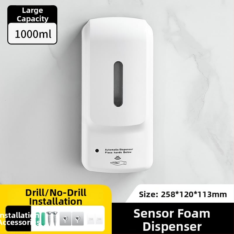 Αισθητήρας σαπουνιού τοίχου, πλαστικό, αυτόματη ανίχνευση, εγκατάσταση χωρίς τρύπες, μοντέρνο ύφος, Hannai