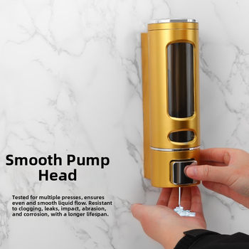 Δοσομετρητής σαπουνιού με τρία ακροφύσια, τοίχου, χειροκίνητη αντλία, ABS, ηλεκτροπλατιωμένη επίστρωση