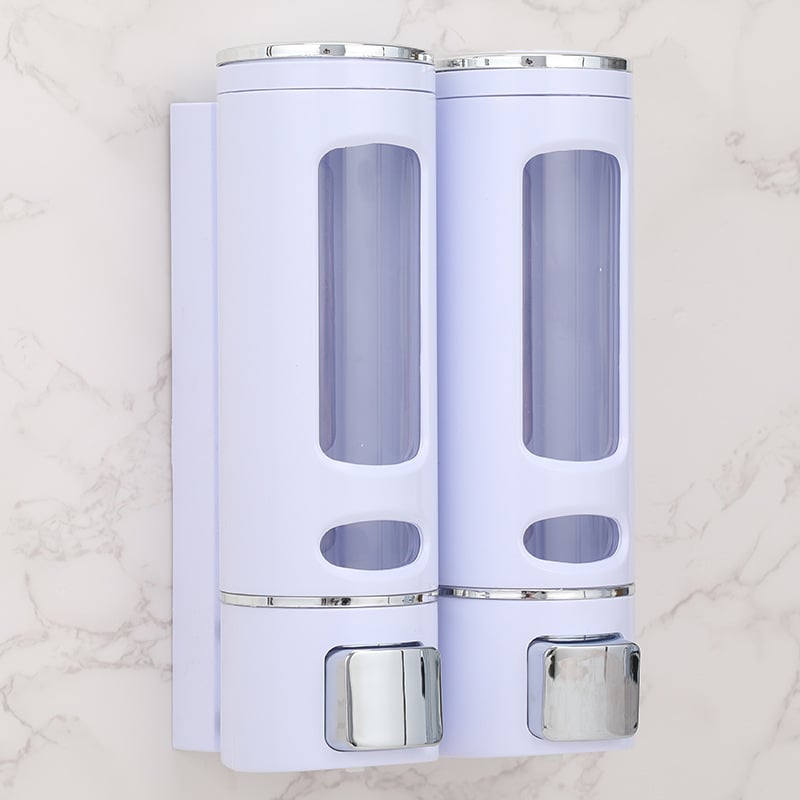 Δοσομετρητής σαπουνιού με τρία ακροφύσια, τοίχου, χειροκίνητη αντλία, ABS, ηλεκτροπλατιωμένη επίστρωση