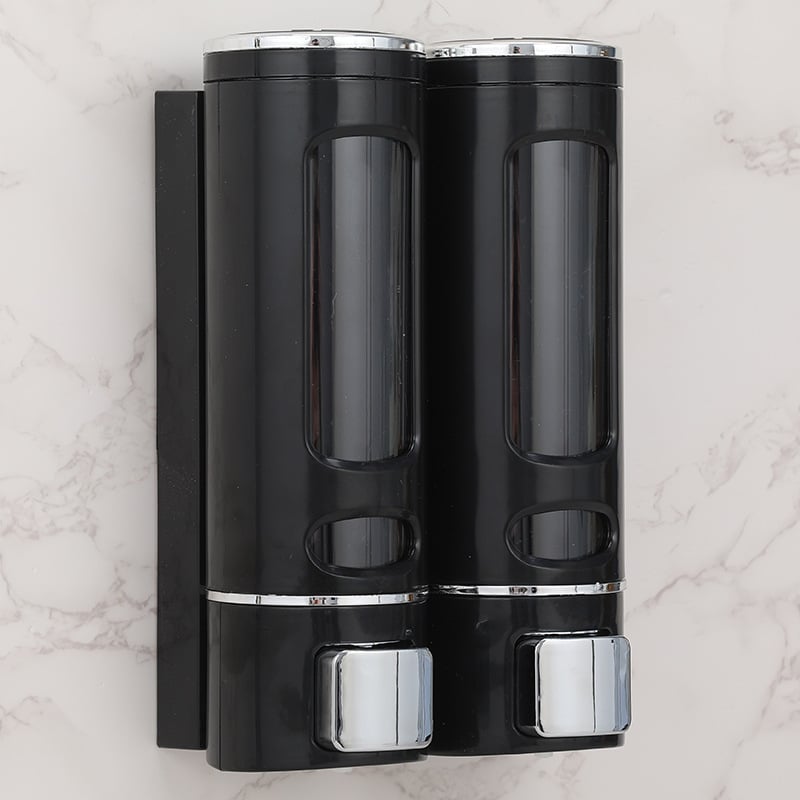 Δοσομετρητής σαπουνιού με τρία ακροφύσια, τοίχου, χειροκίνητη αντλία, ABS, ηλεκτροπλατιωμένη επίστρωση