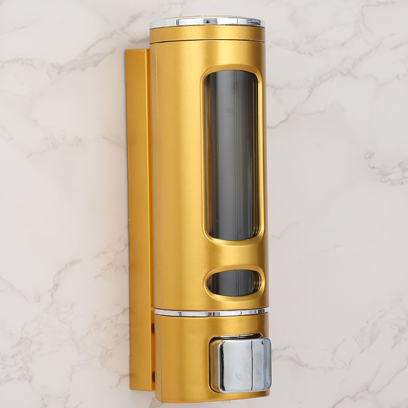 Δοσομετρητής σαπουνιού με τρία ακροφύσια, τοίχου, χειροκίνητη αντλία, ABS, ηλεκτροπλατιωμένη επίστρωση