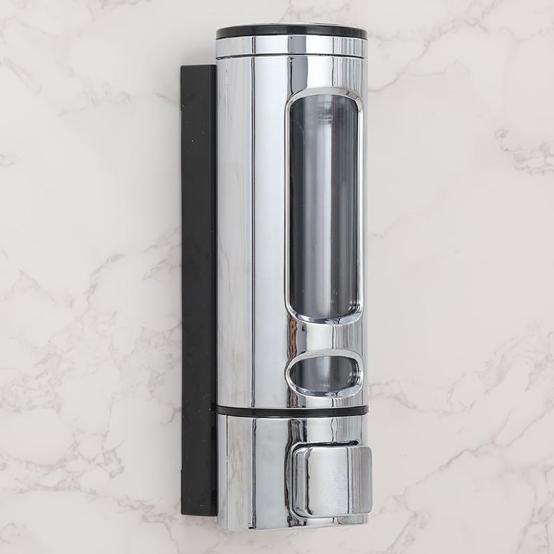 Δοσομετρητής σαπουνιού με τρία ακροφύσια, τοίχου, χειροκίνητη αντλία, ABS, ηλεκτροπλατιωμένη επίστρωση