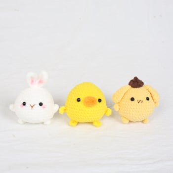 Breloc tricotat manual cu capybara iepuraș, din lână, stil pastoral, ornament pentru geantă