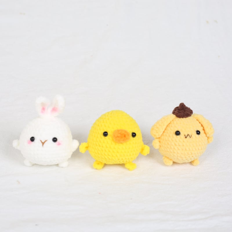 Breloc tricotat manual cu capybara iepuraș, din lână, stil pastoral, ornament pentru geantă