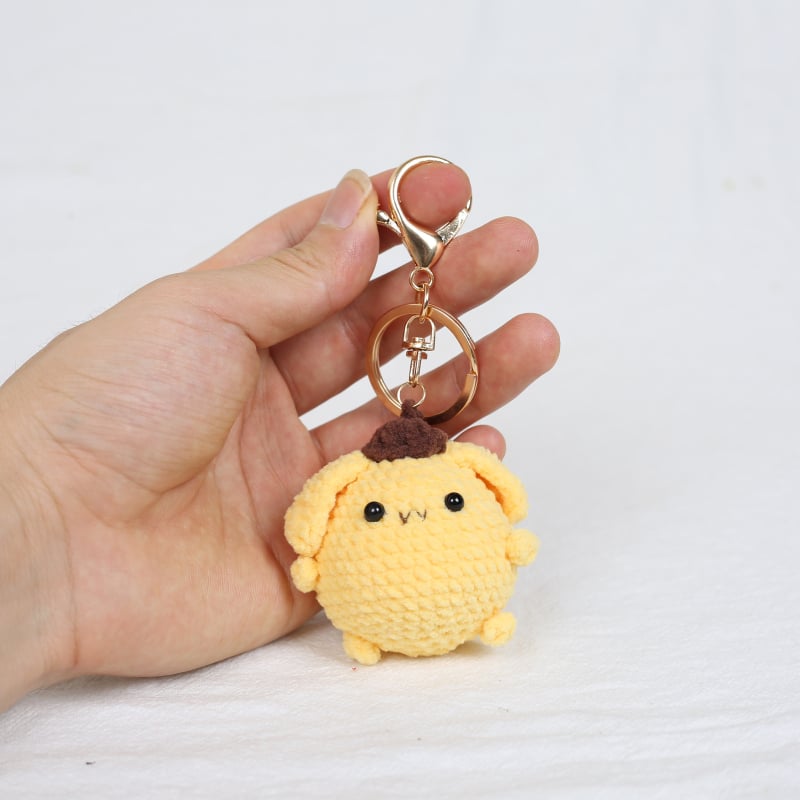 Breloc tricotat manual cu capybara iepuraș, din lână, stil pastoral, ornament pentru geantă