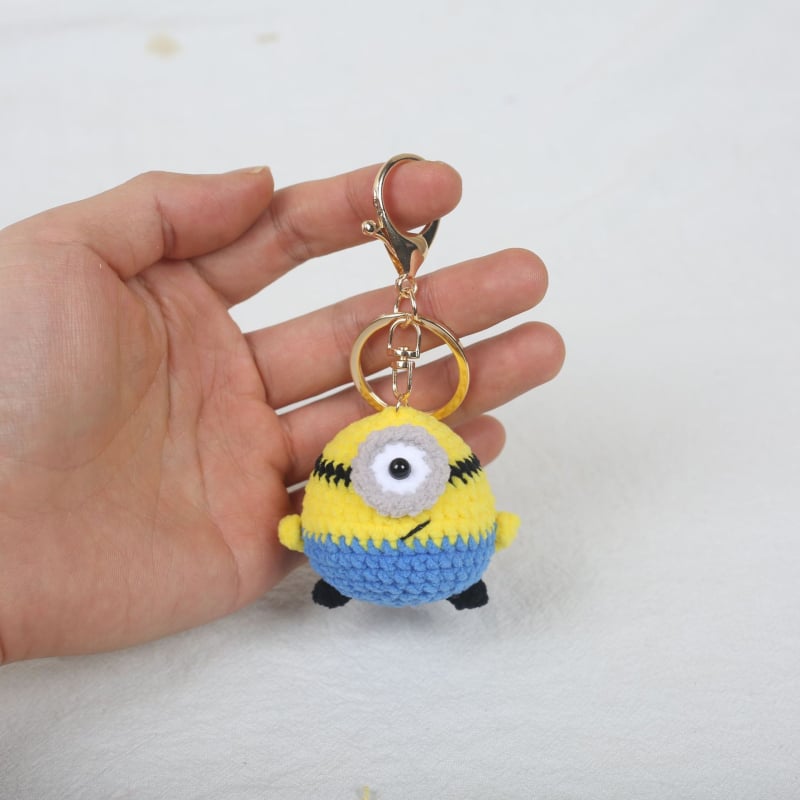 Breloc tricotat manual cu capybara iepuraș, din lână, stil pastoral, ornament pentru geantă