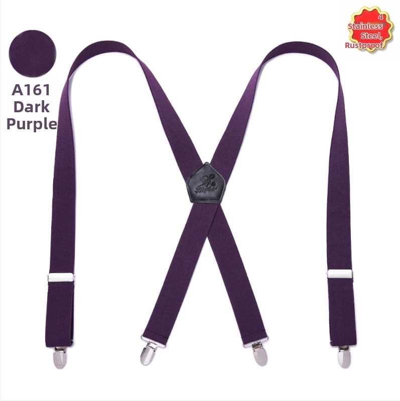 Bretele elastice pentru bărbați – 4 clipsuri, cruce în spate, lungime reglabilă, lățime 3,5 cm, lungime 110 cm