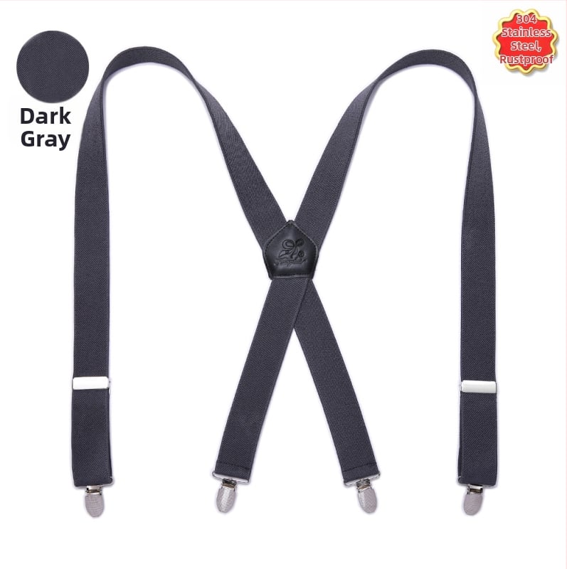Bretele elastice pentru bărbați – 4 clipsuri, cruce în spate, lungime reglabilă, lățime 3,5 cm, lungime 110 cm