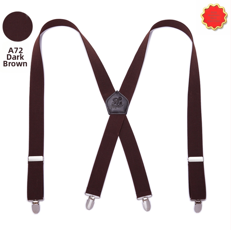 Bretele elastice pentru bărbați – 4 clipsuri, cruce în spate, lungime reglabilă, lățime 3,5 cm, lungime 110 cm
