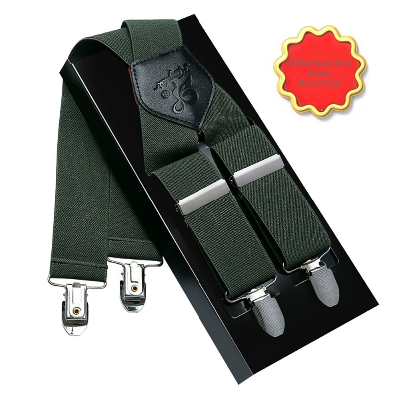 Bretele elastice pentru bărbați – 4 clipsuri, cruce în spate, lungime reglabilă, lățime 3,5 cm, lungime 110 cm