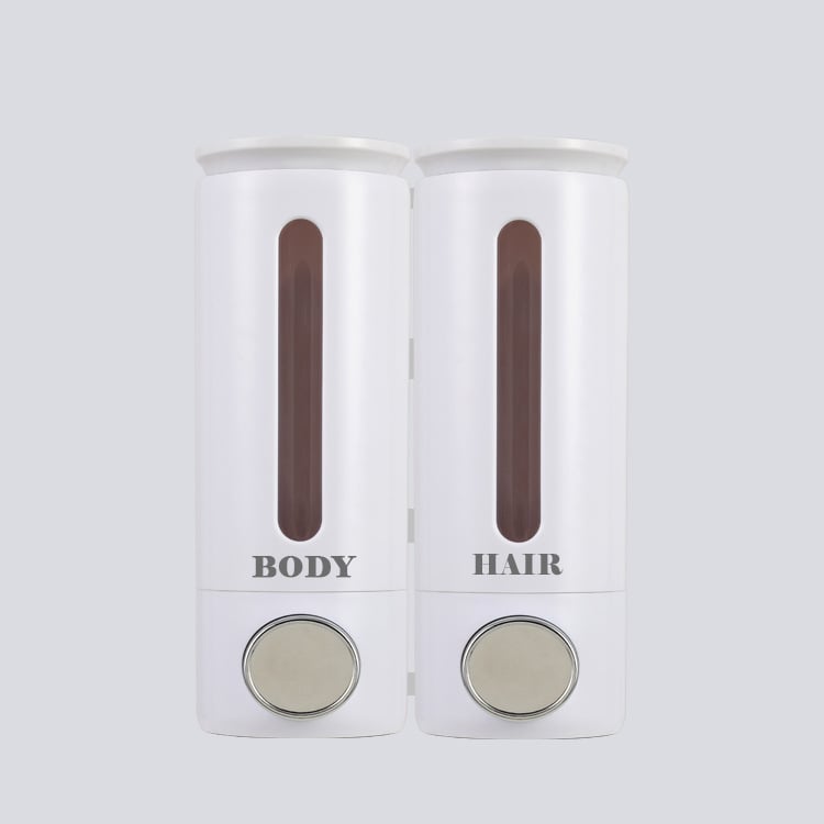 Διπλός τοίχος-διανομέας υγρών, ABS, 500 ml × 2, χειροκίνητη λειτουργία, εγκατάσταση χωρίς τρύπημα