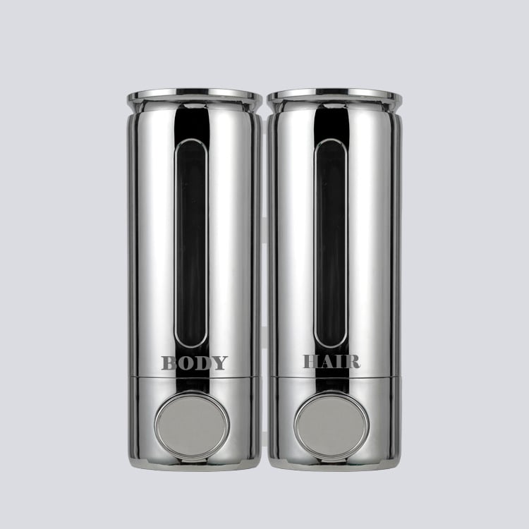 Διπλός τοίχος-διανομέας υγρών, ABS, 500 ml × 2, χειροκίνητη λειτουργία, εγκατάσταση χωρίς τρύπημα