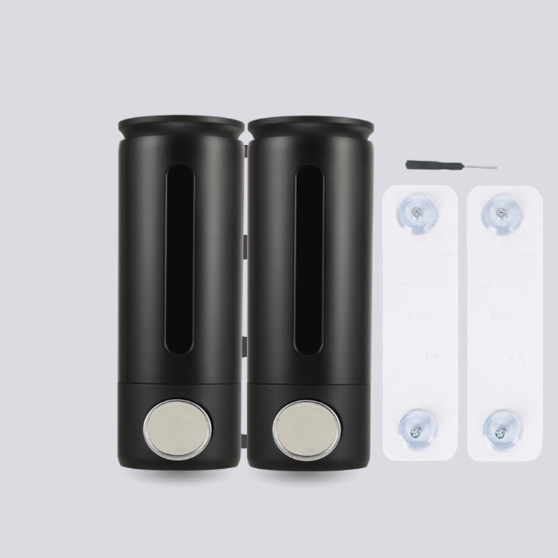 Διπλός τοίχος-διανομέας υγρών, ABS, 500 ml × 2, χειροκίνητη λειτουργία, εγκατάσταση χωρίς τρύπημα