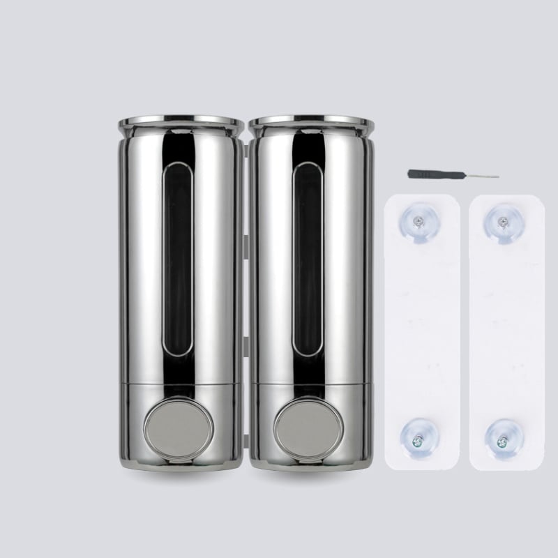 Διπλός τοίχος-διανομέας υγρών, ABS, 500 ml × 2, χειροκίνητη λειτουργία, εγκατάσταση χωρίς τρύπημα