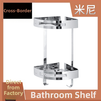 Raft de colț montat pe perete pentru baie, oțel inoxidabil, sarcină 30 kg, model A01, finisaj oglindă lucios