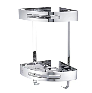 Raft de colț montat pe perete pentru baie, oțel inoxidabil, sarcină 30 kg, model A01, finisaj oglindă lucios