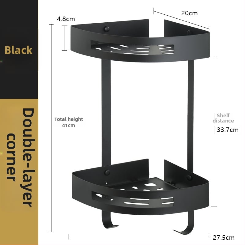Raft de colț montat pe perete pentru baie, oțel inoxidabil, sarcină 30 kg, model A01, finisaj oglindă lucios
