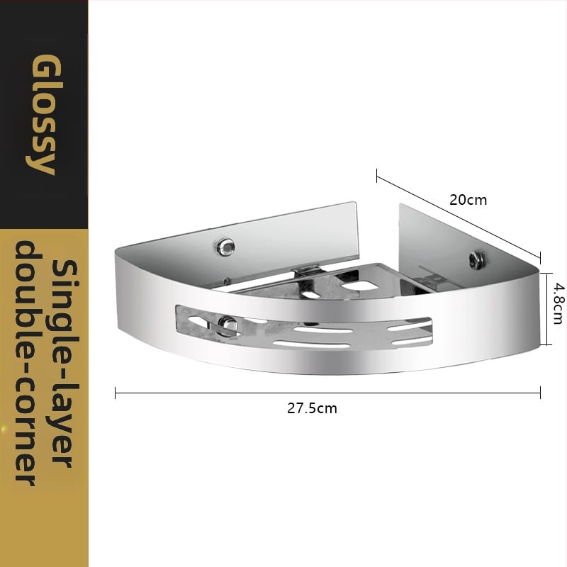 Raft de colț montat pe perete pentru baie, oțel inoxidabil, sarcină 30 kg, model A01, finisaj oglindă lucios