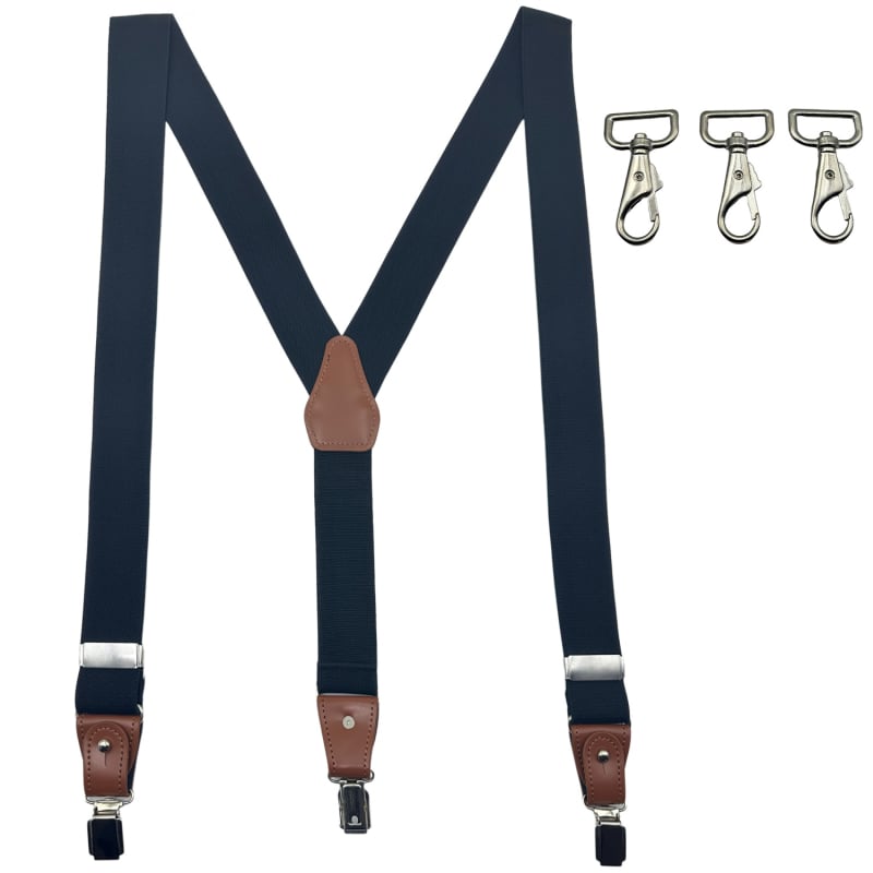 Bretele pentru bărbați reglabile, design cu 3 clipsuri, bandă din poliester elastic