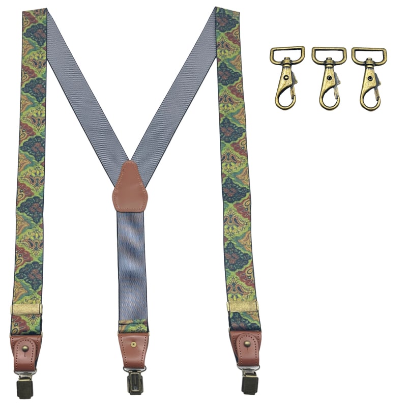 Bretele pentru bărbați reglabile, design cu 3 clipsuri, bandă din poliester elastic