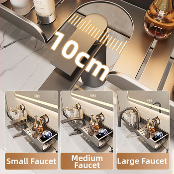 Raft de baie montat pe perete pentru chiuvetă, fără găuri, oțel carbon, 1 nivel, stil modern minimalist, capacitate 10 kg