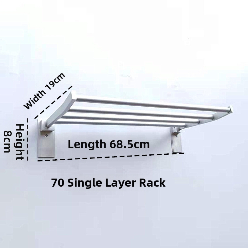 Zložený dvojúrovňový držiak na uteráky z hliníkovej zliatiny, eloxovaný povrch, nosnosť 15 kg, moderný minimalistický štýl