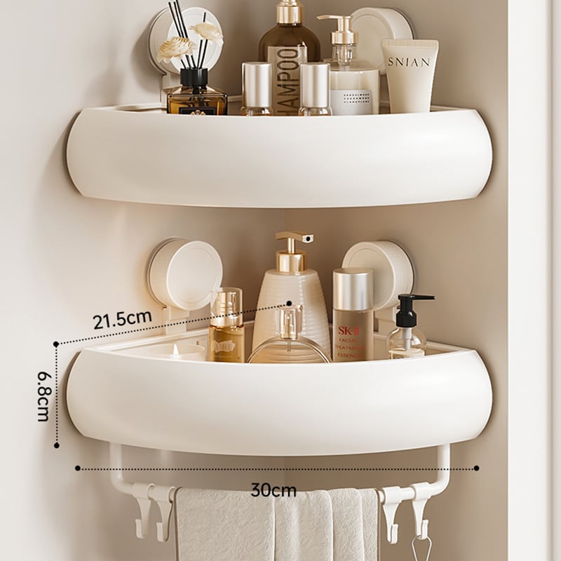 Raft triunghiular pentru baie, montaj pe perete cu ventuze, aluminiu Space, încărcare 1–5 kg