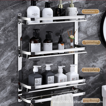 Raft de depozitare pentru baie, montat pe perete, oțel inoxidabil 304, suprafață polizată, stil lux ușor, suport pentru prosoape