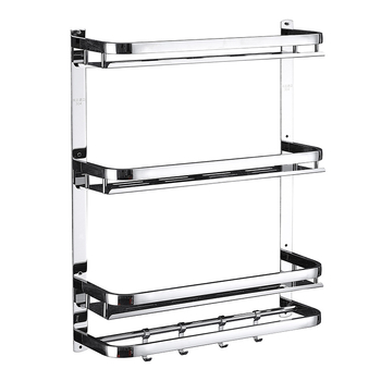 Raft de depozitare pentru baie, montat pe perete, oțel inoxidabil 304, suprafață polizată, stil lux ușor, suport pentru prosoape