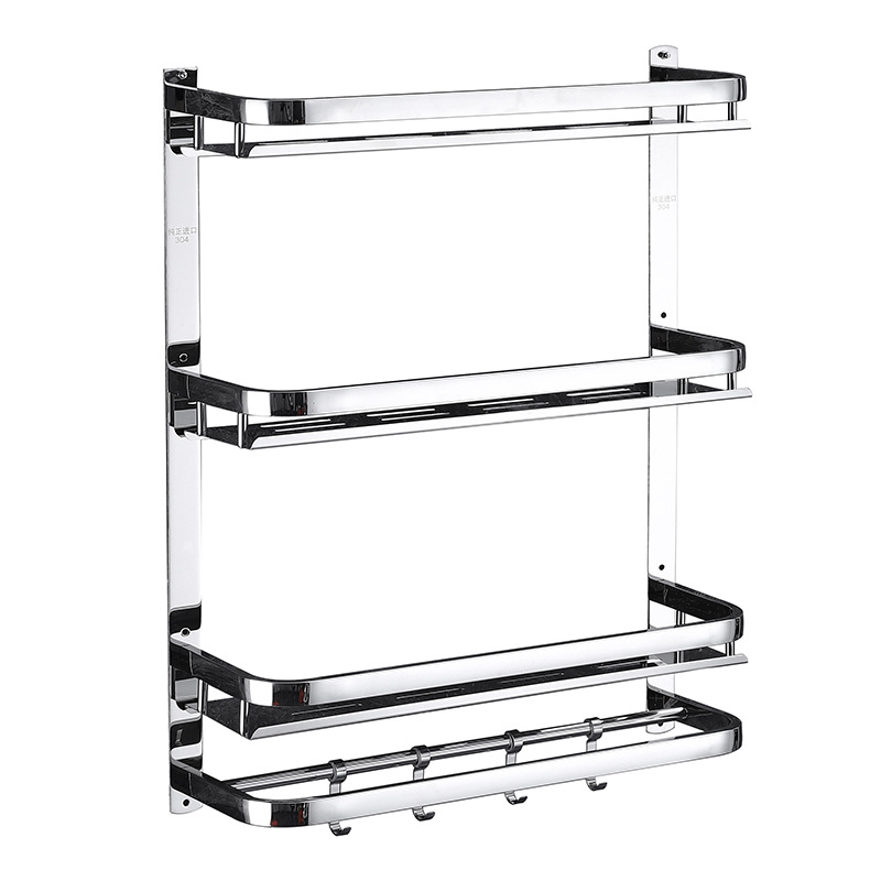 Raft de depozitare pentru baie, montat pe perete, oțel inoxidabil 304, suprafață polizată, stil lux ușor, suport pentru prosoape